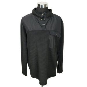 Nomad by Craft Flow Men's Black Pullover Jacket Fleece 1/4 Snap Up Sweater Large